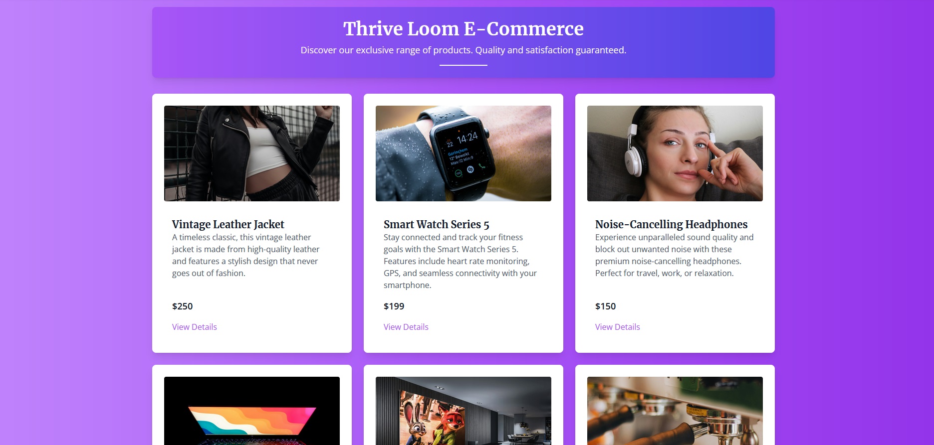 Thrive Loom E-Commerce MVP